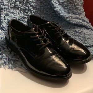 ASOS Wide Fit Patent Chunky Brogue oxfords